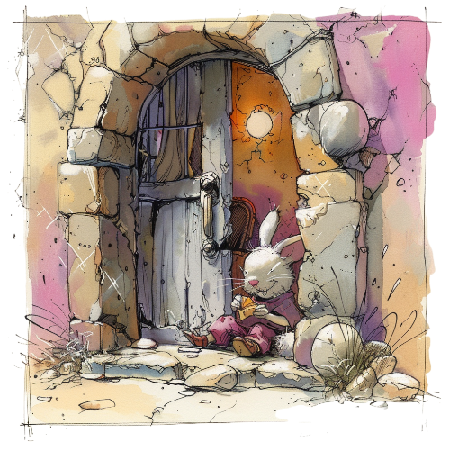 un portail magique avec un lapin