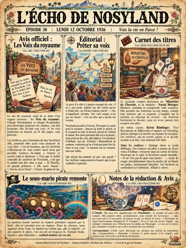 L'affiche du dernier numéro de L'Écho de Nosyland
